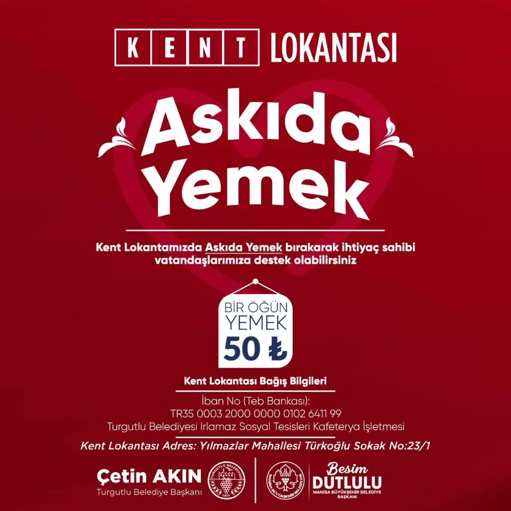Turgutlu Belediyesi’nden “Askıda Yemek” ile Dayanışma Hamlesi