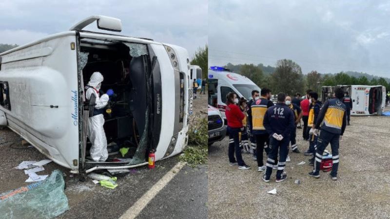 MHP toplantısına giden otobüs devrildi: 2 ölü, çok sayıda yaralı