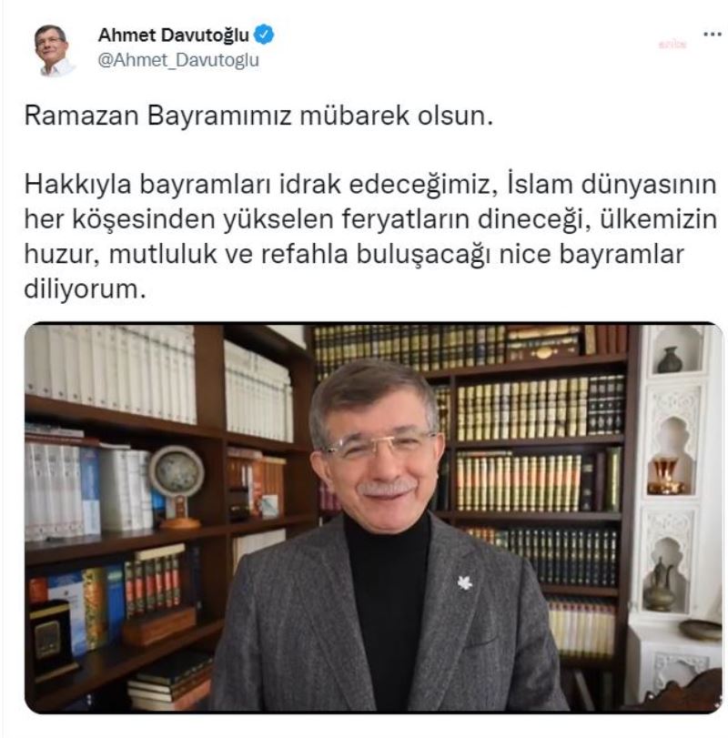 DAVUTOĞLU: ASLA KARAMSARLIĞA KAPILMAYINIZ. BAYRAMLAR KARAMSARLIK DEĞİL İYİMSERLİK GÜNLERİDİR